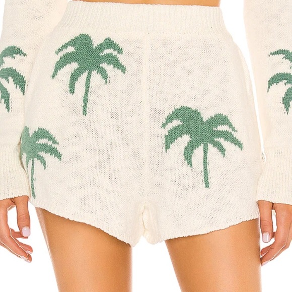 Mumu Boardwalk Shorts In Palm Tree Knit 